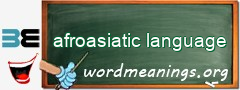 WordMeaning blackboard for afroasiatic language